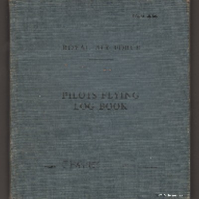 J Barnes’ pilots flying log book. Two